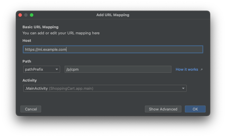 Add URL Mapping example